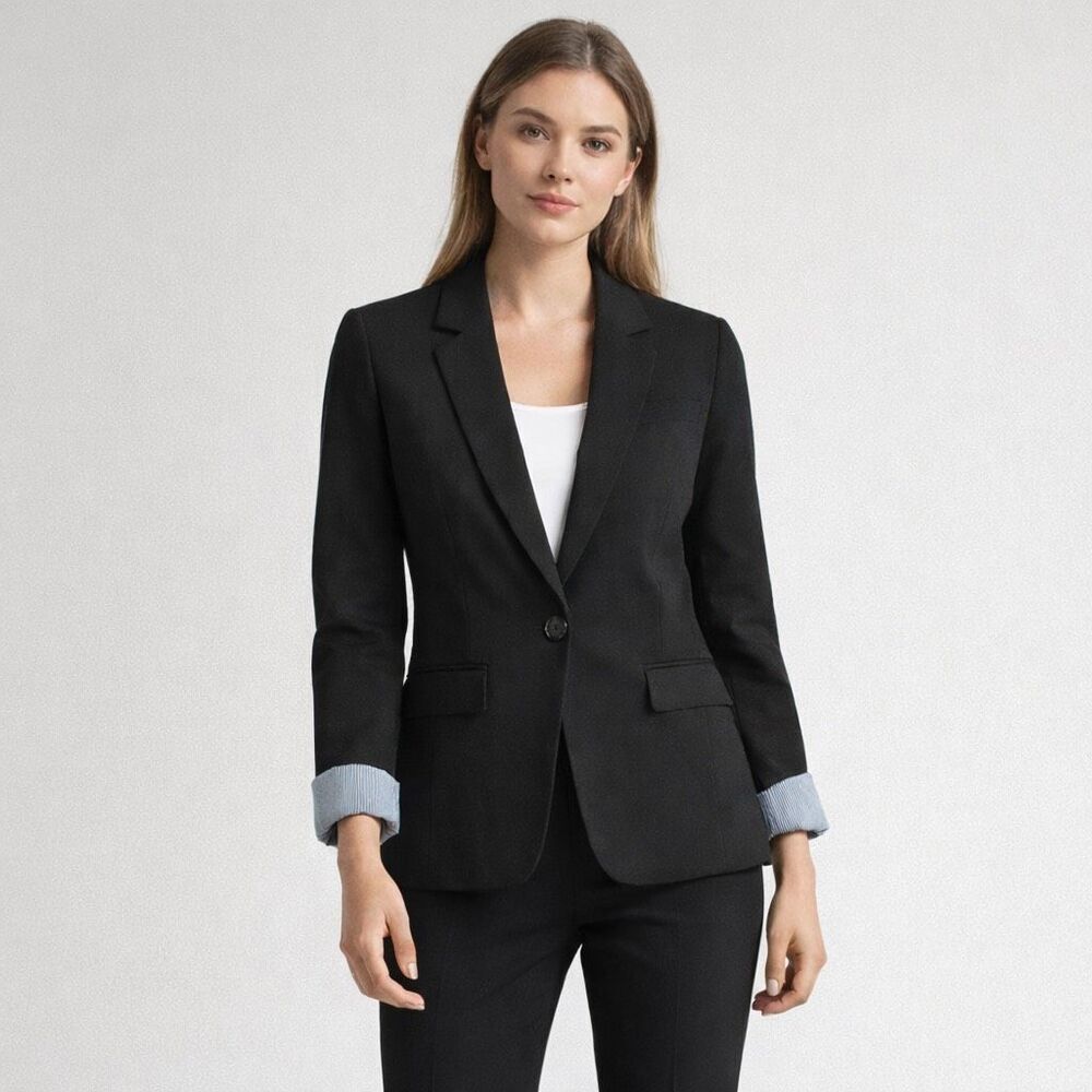 Bar III Black Tailored Blazer Size 4 One Button Career Jacket